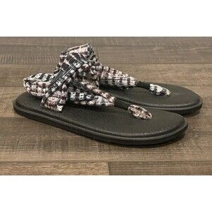 Sanuk Womens Size 7 Yoga Mat Sling Back Flip Flops Beach Comfort Sandals